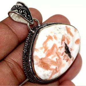 New Scolecite Silver Pendant.